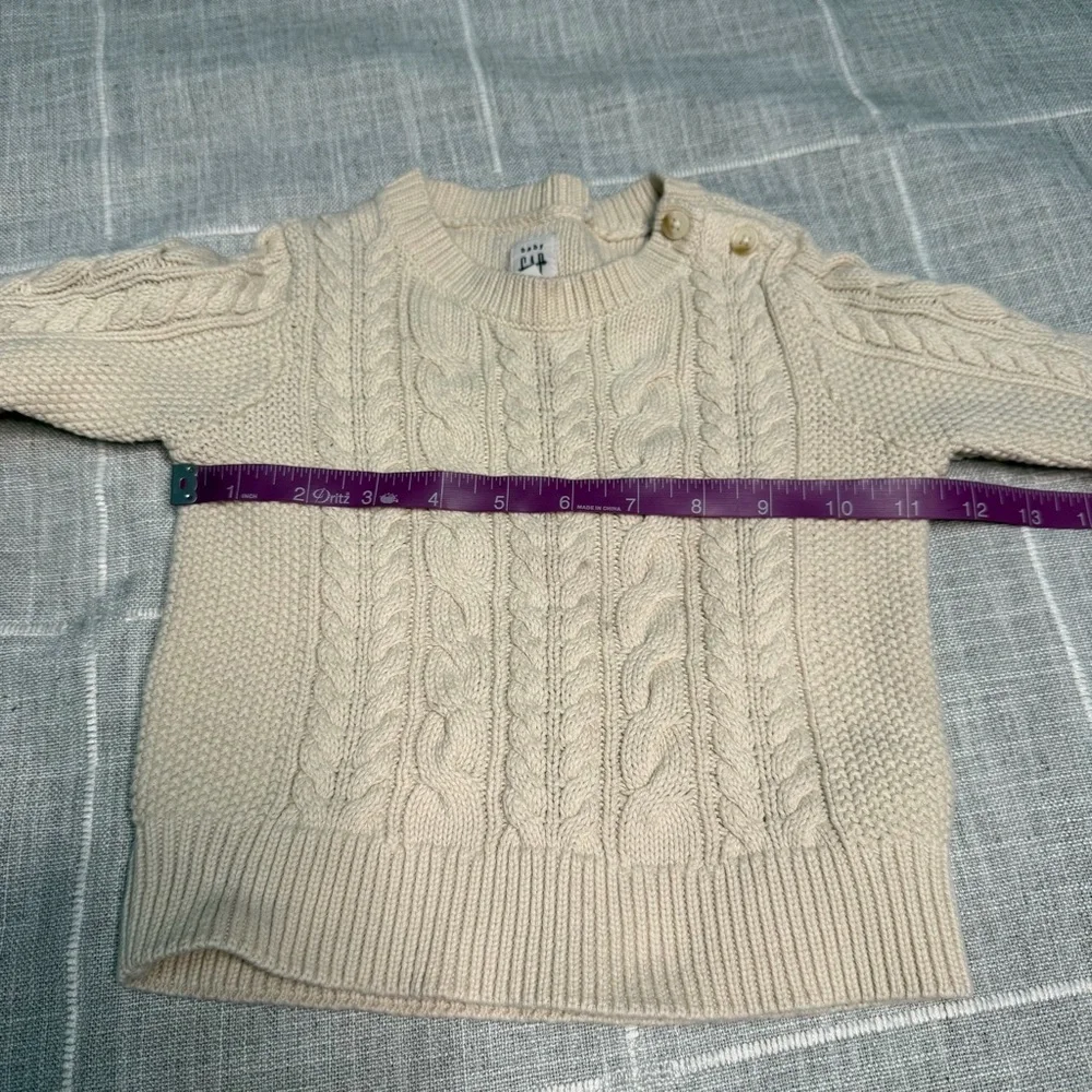Baby GAP 12-18‎ Months Fisherman Sweater Cable Knit Button Collar Cotton